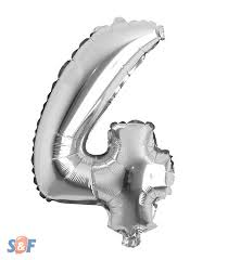 NUMERO INFLABLE PLATEADO 16" 1