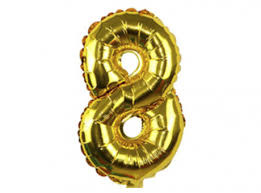 NÚMERO INFLABLE DORADOS 16" 1