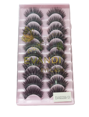 PESTAÑAS EN TIRA EVANDI  x 10 PARES 1