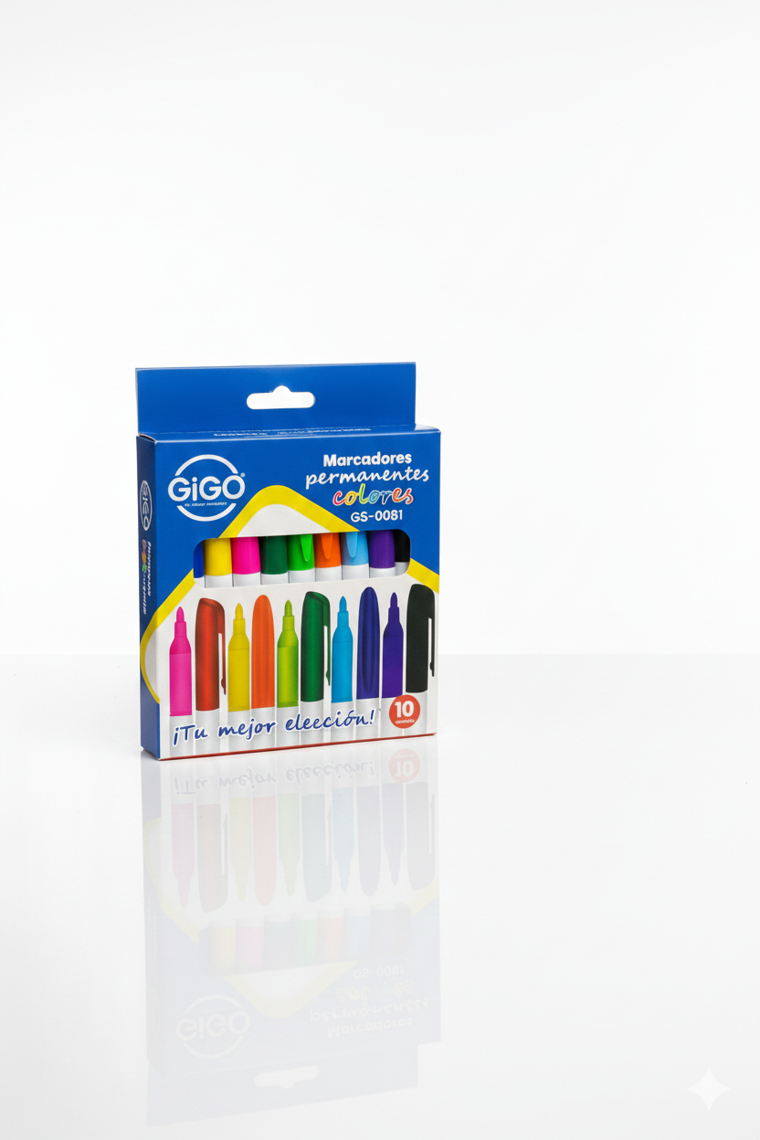 MARCADOR PERMANENTE COLOR CAJA X10 1