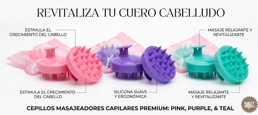 CEPILLO MASAJEADOR CON DEPOSITO PARA SHAMPOO 1