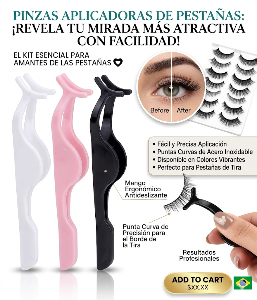 PINZA PARA PONES PESTAÑAS EN TIRA  1