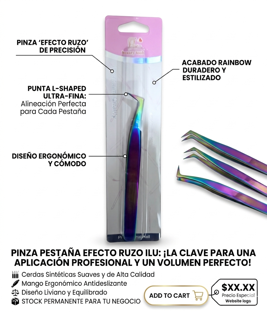 PINZA PESTAÑA EFECTO RUZO ILU 1