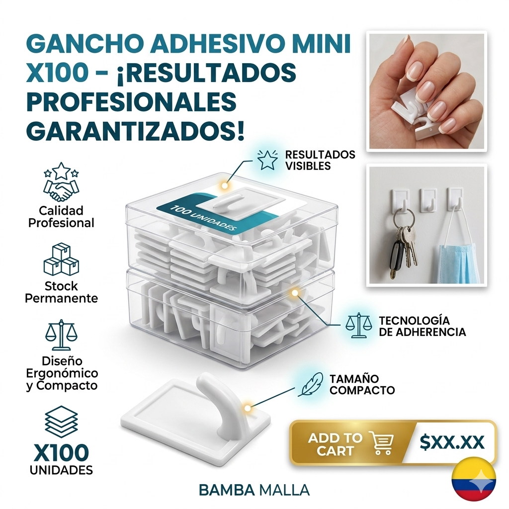  GANCHO ADHESIVO MINI X100