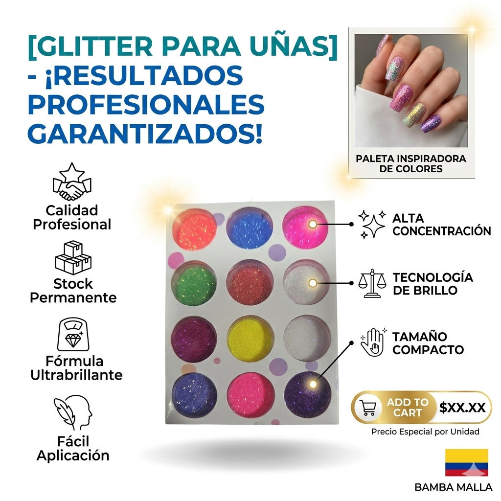  GLITTER PARA UÑAS
