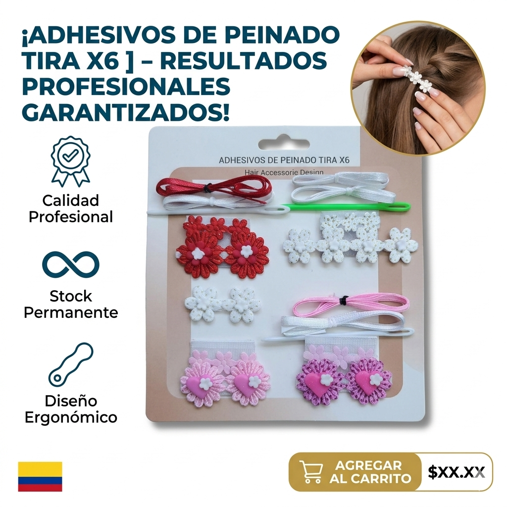 ADHESIVOS DE PEINADO TIRA X6