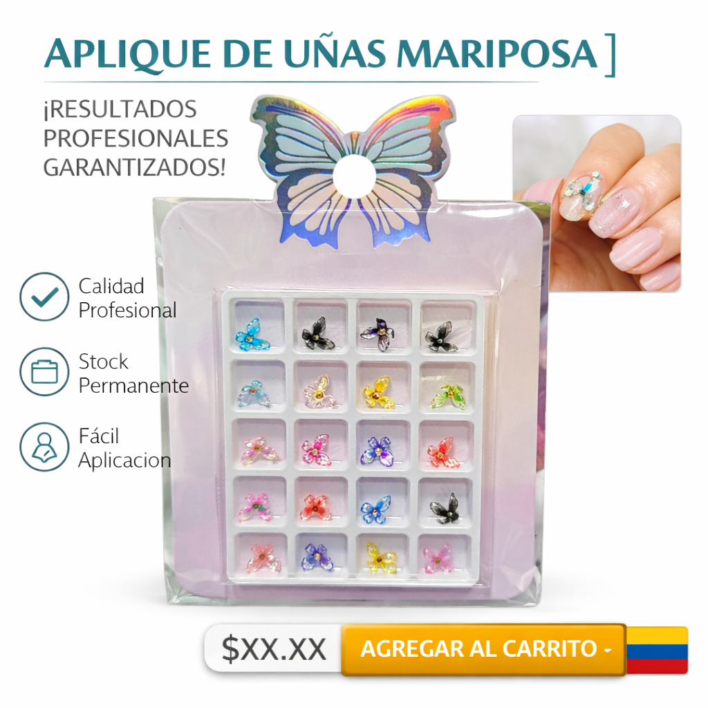 APLIQUE DE UÑAS  MARIPOSA 1