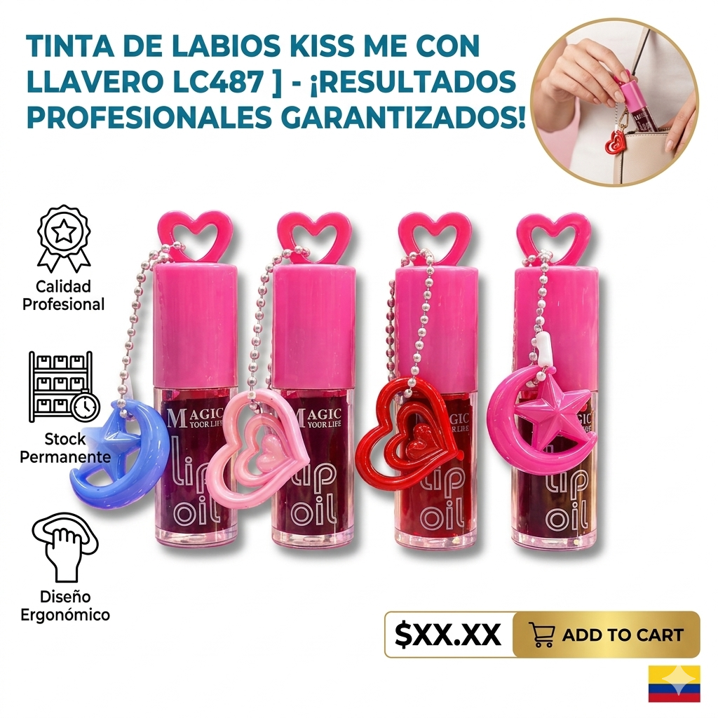 TINTA DE LABIOS KISS ME CON LLAVERO 1