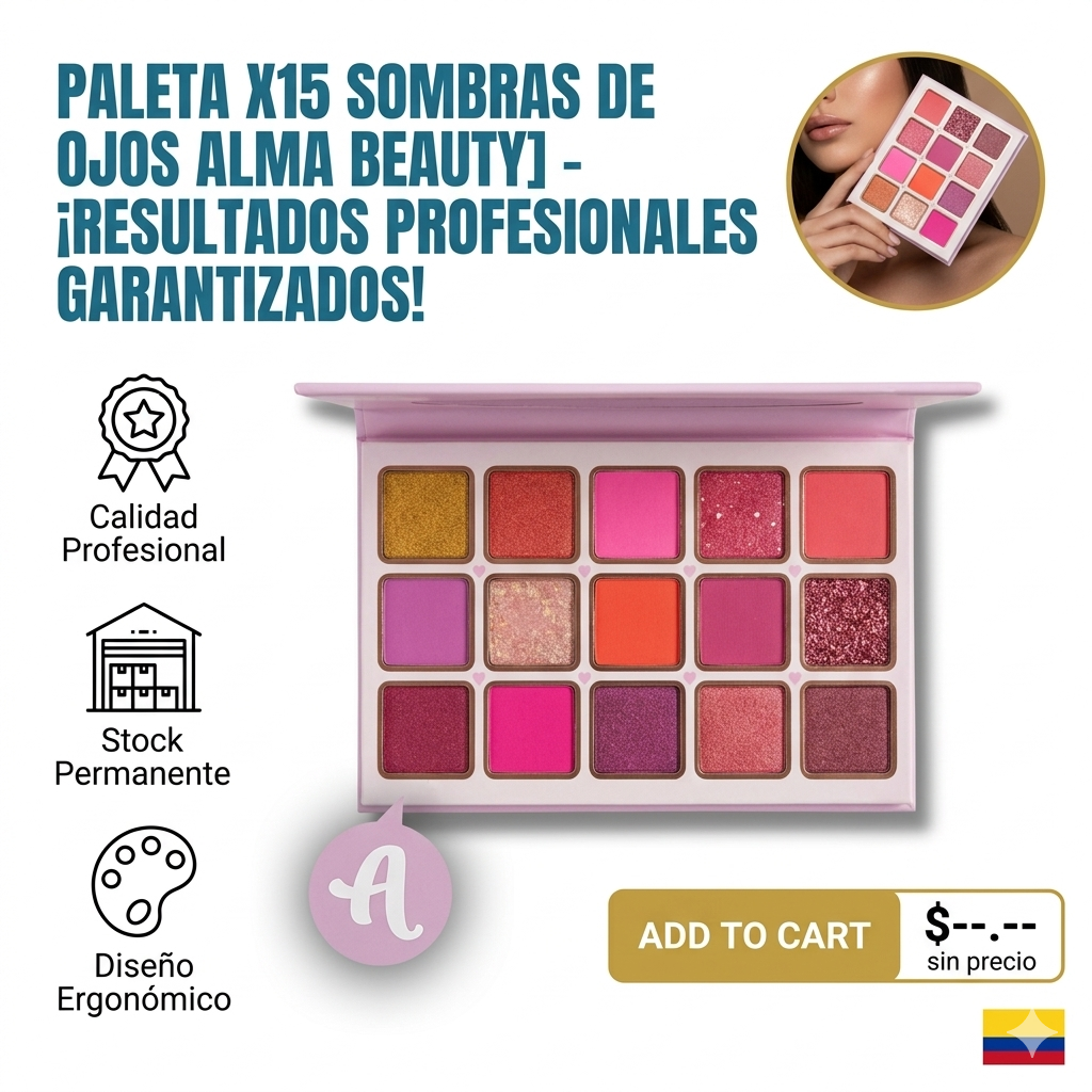 PALETA X15 SOMBRAS DE OJOS ALMA BEAUTY 1
