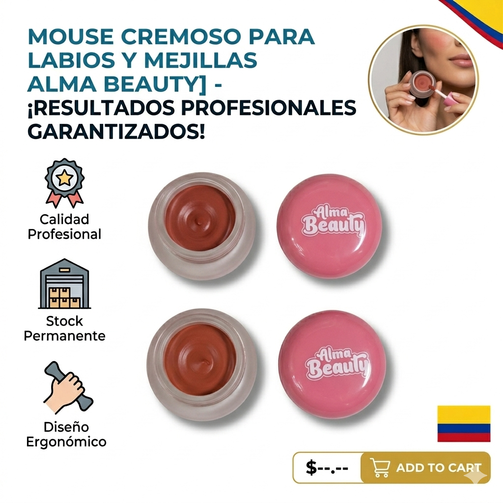 MOUSE CREMOSO PARA LABIOS Y MEJILLAS ALMA BEAUTY 1