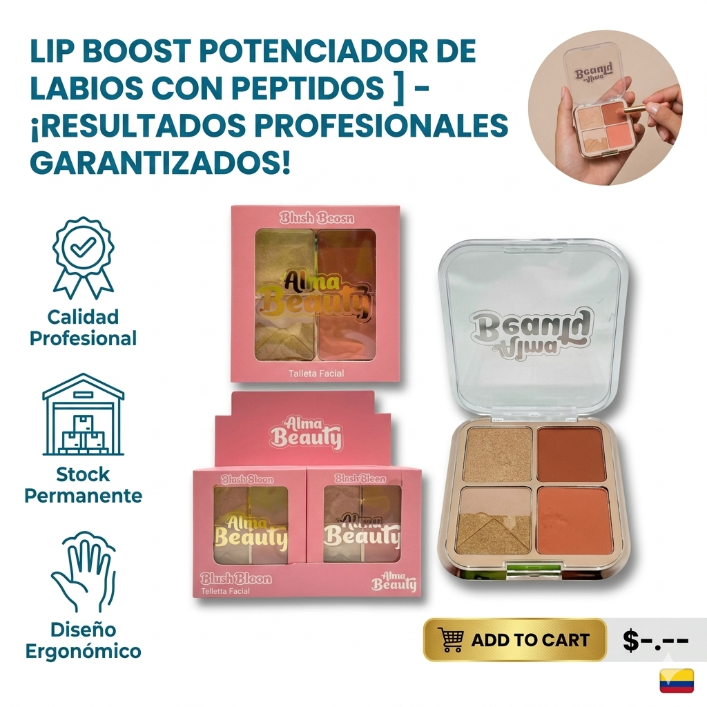 CUARTETO DE RUBORES E ILUMINADORES MARMOLEADOS LUXURY ALMA BEAUTY  1