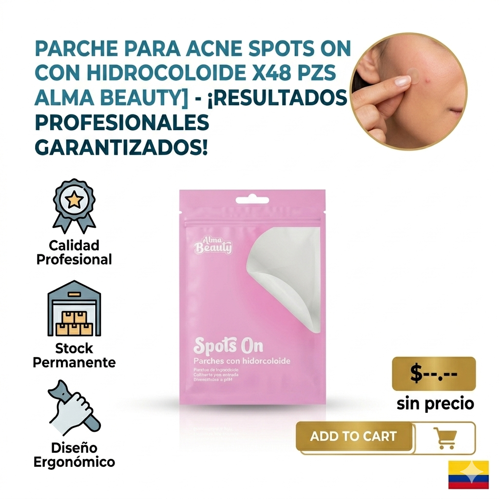 PARCHE PARA ACNE SPOTS ON CON HIDROCOLOIDE X48 PZS ALMA BEAUTY 1