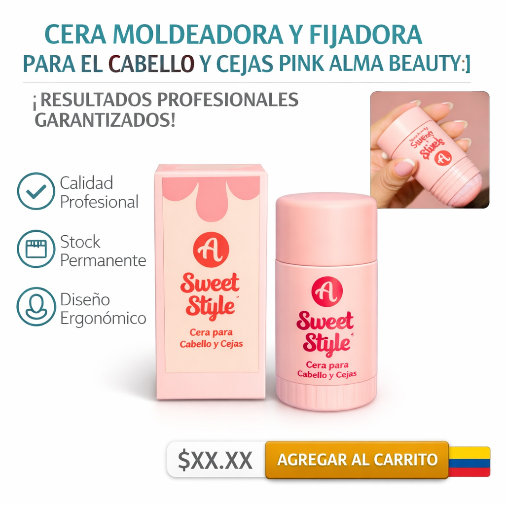 CERA MOLDEADORA Y FIJADORA PARA EL CABELLO Y CEJAS PINK ALMA BEAUTY 1