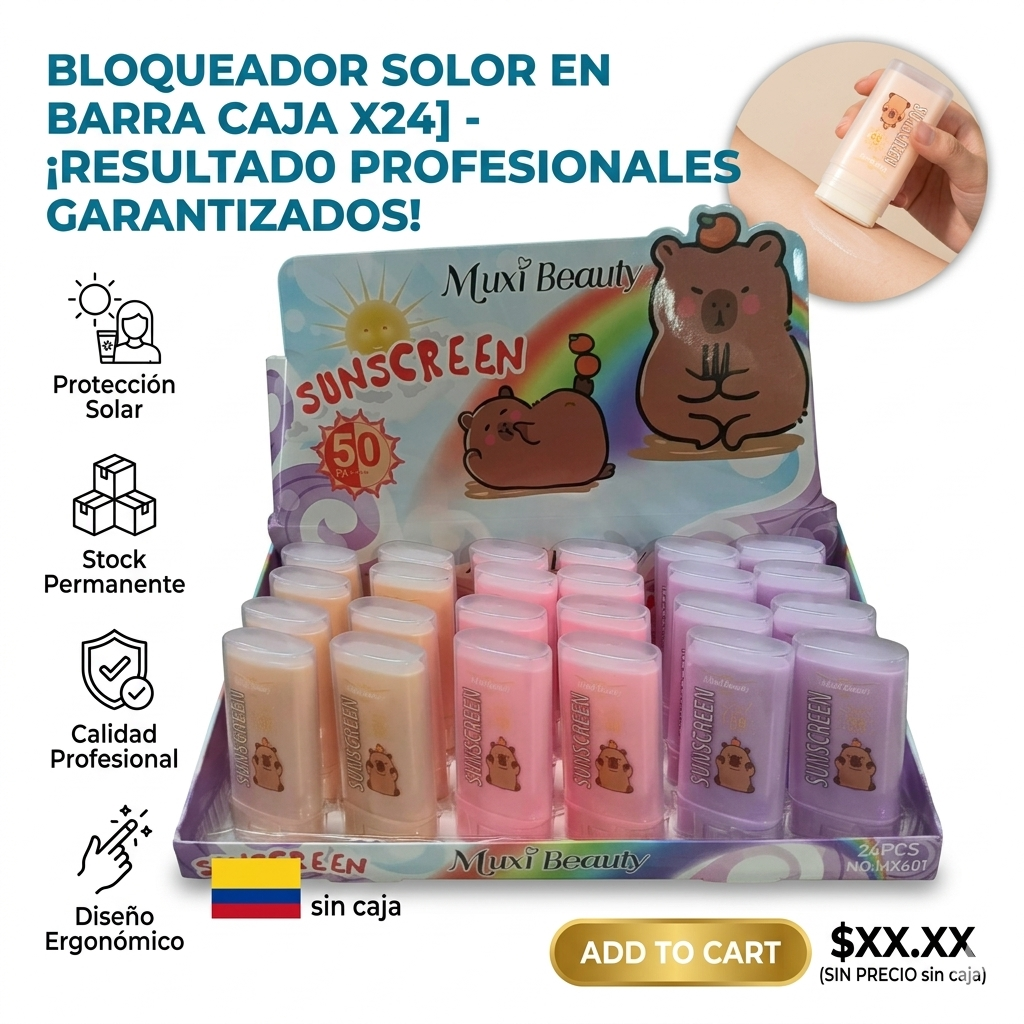 BLOQUEADOR SOLOR EN BARRA CAJA X24