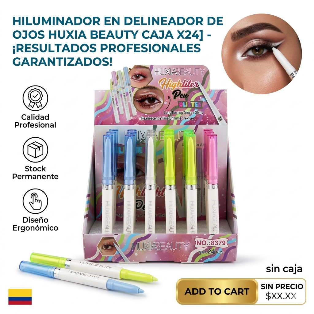 ILUMINADOR EN DELINEADOR DE OJOS HUXIA BEAUTY CAJA X24 1