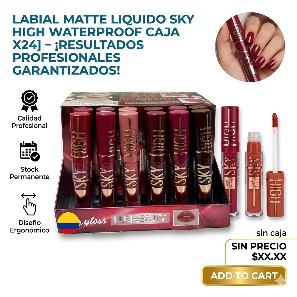 LABIAL MATTE LIQUIDO SKY HIGH WATERPROOF CAJA X24 1