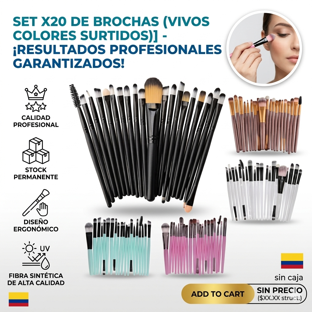 SET X20 DE BROCHAS (VIVOS COLORES SURTIDOS) 1