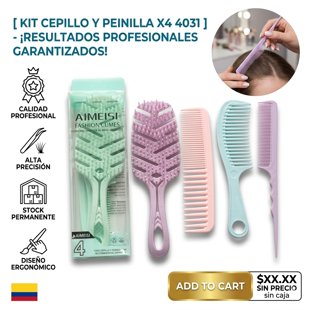 KIT CEPILLO Y PEINILLA X4 1