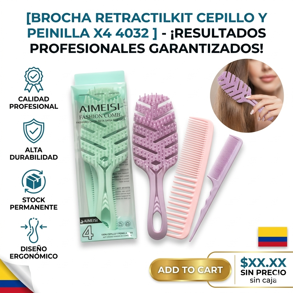 KIT CEPILLO Y PEINILLA X4 1