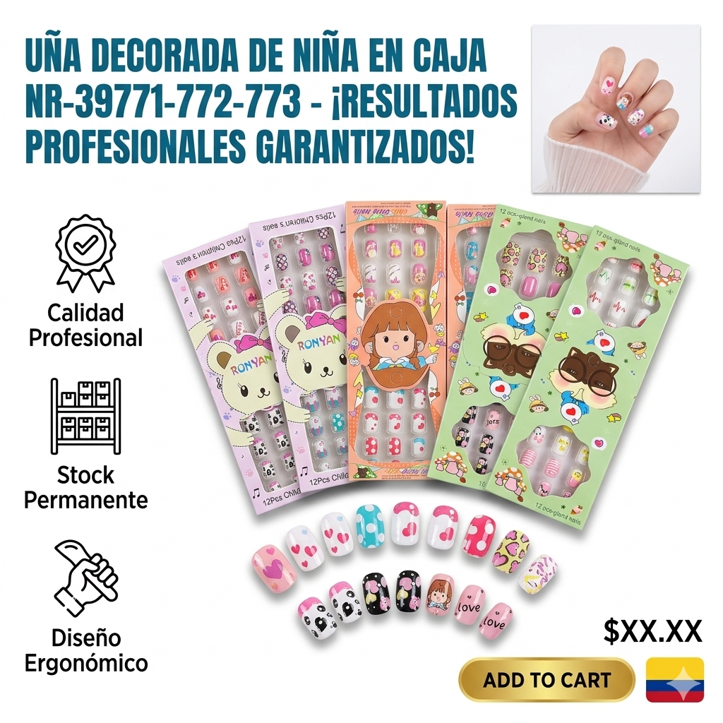 UÑA DECORADA DE NIÑA EN CAJA  1