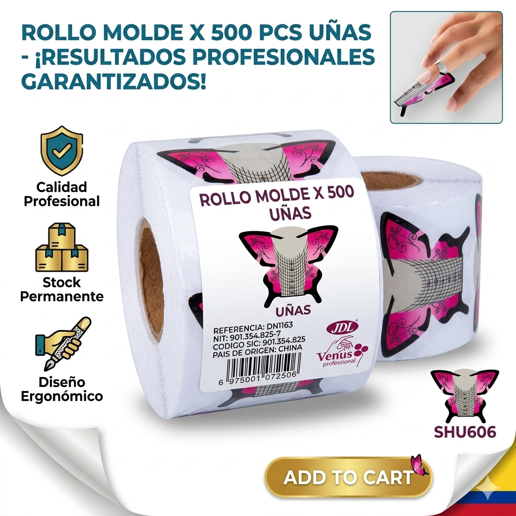 ROLLO MOLDE X 500 PCS UÑAS 1