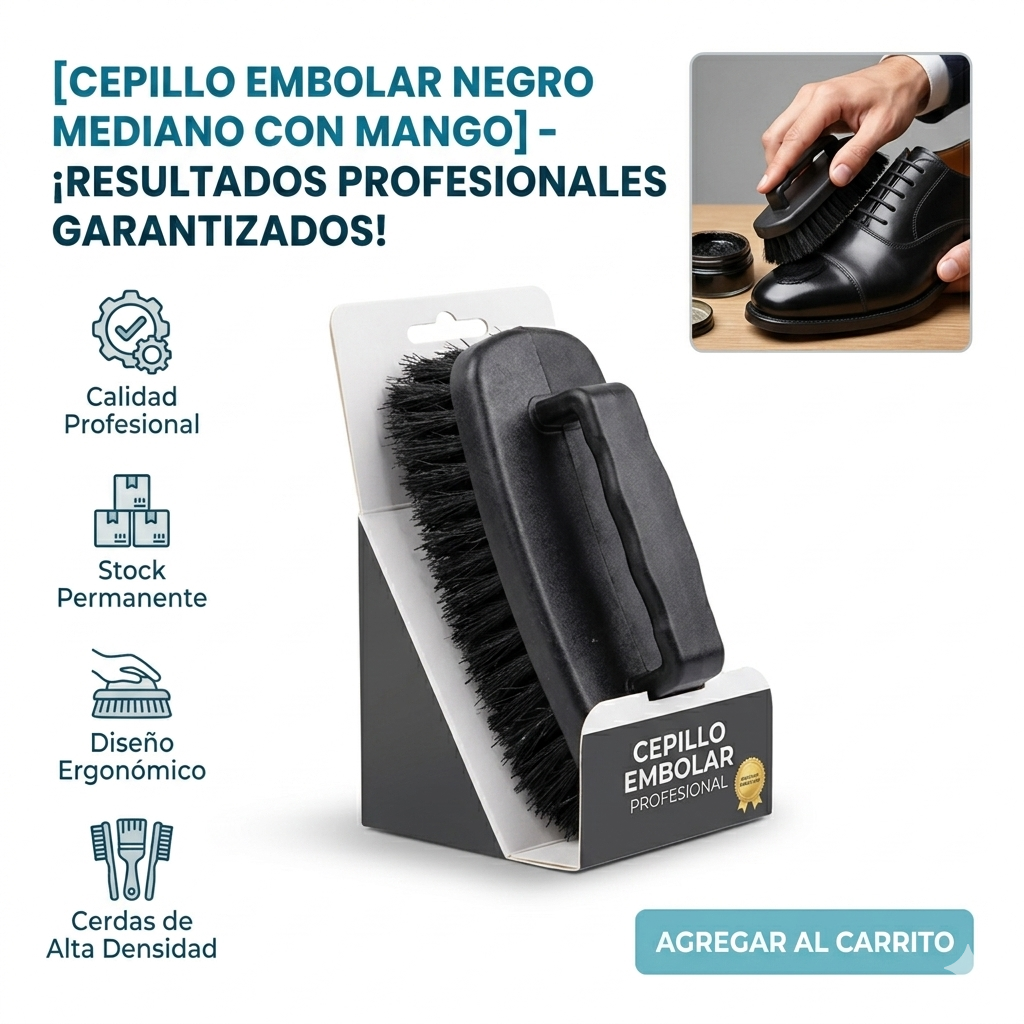 CEPILLO EMBOLAR NEGRO MEDIANO CON MANGO  1