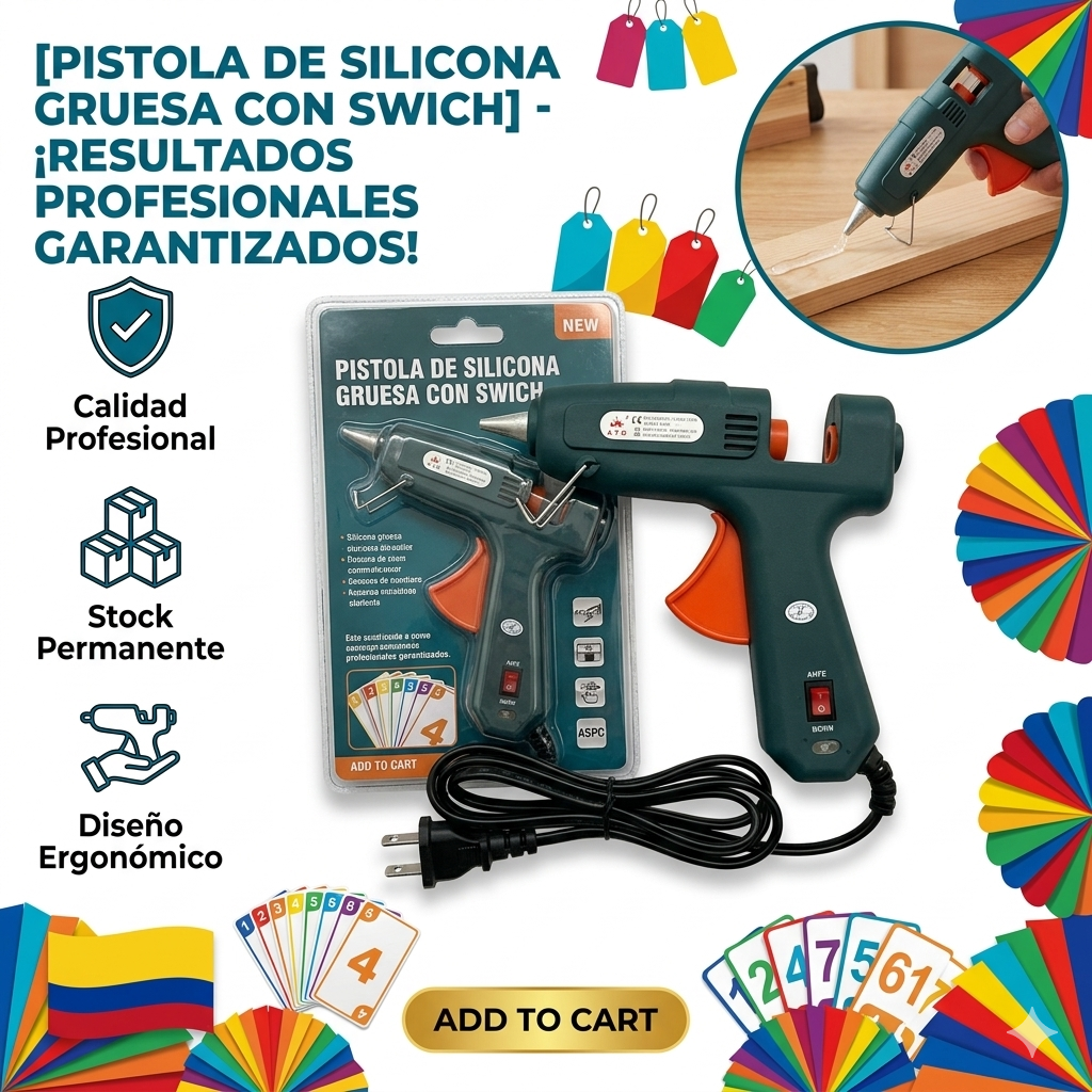 PISTOLA DE SILICONA GRUESA CON SWICH 1