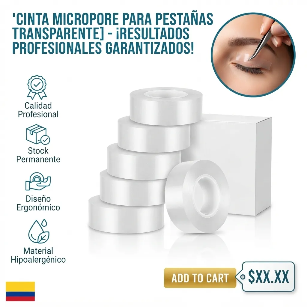 CINTA MICROPORE PARA PESTAÑAS TRANSPARENTE 1