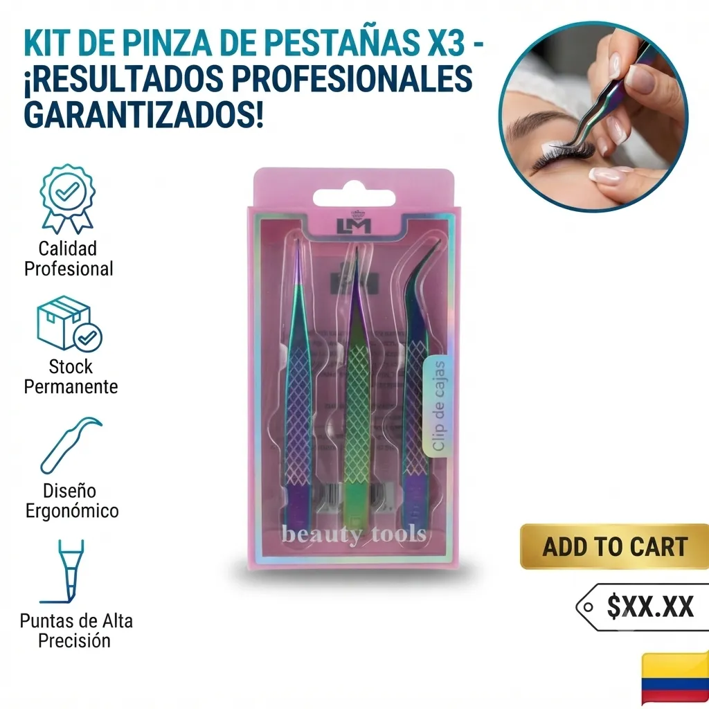 KIT DE PINZA DE PESTAÑAS X3 1