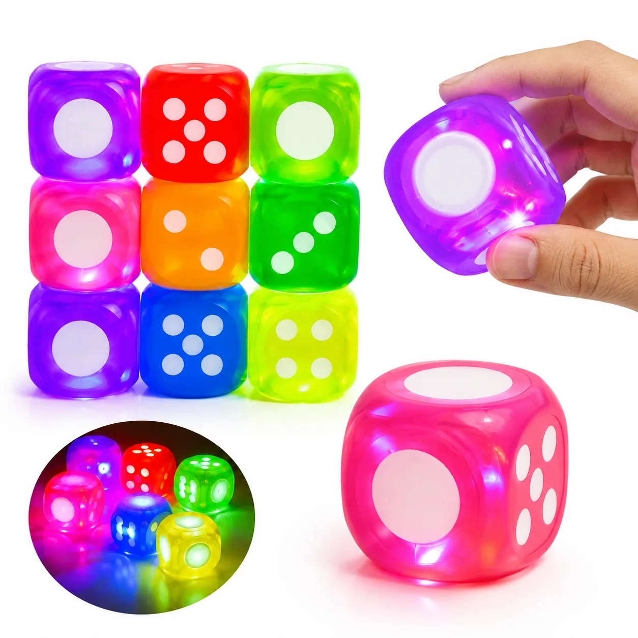 DADOS ESTIRABLES MIXCOLOR CON LUZ 1