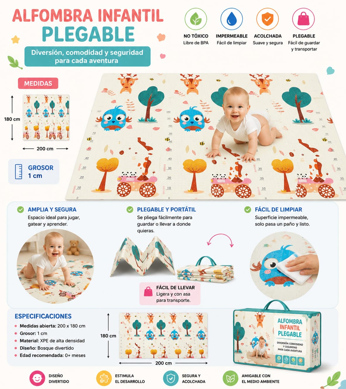 TAPETE PLEGABLE PARA BEBE