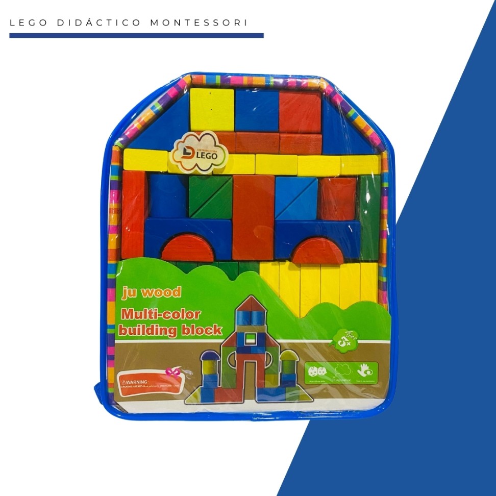 BLOQUES LOGICOS DE MADERA MALETA MONTESSORI 40 PCS 1
