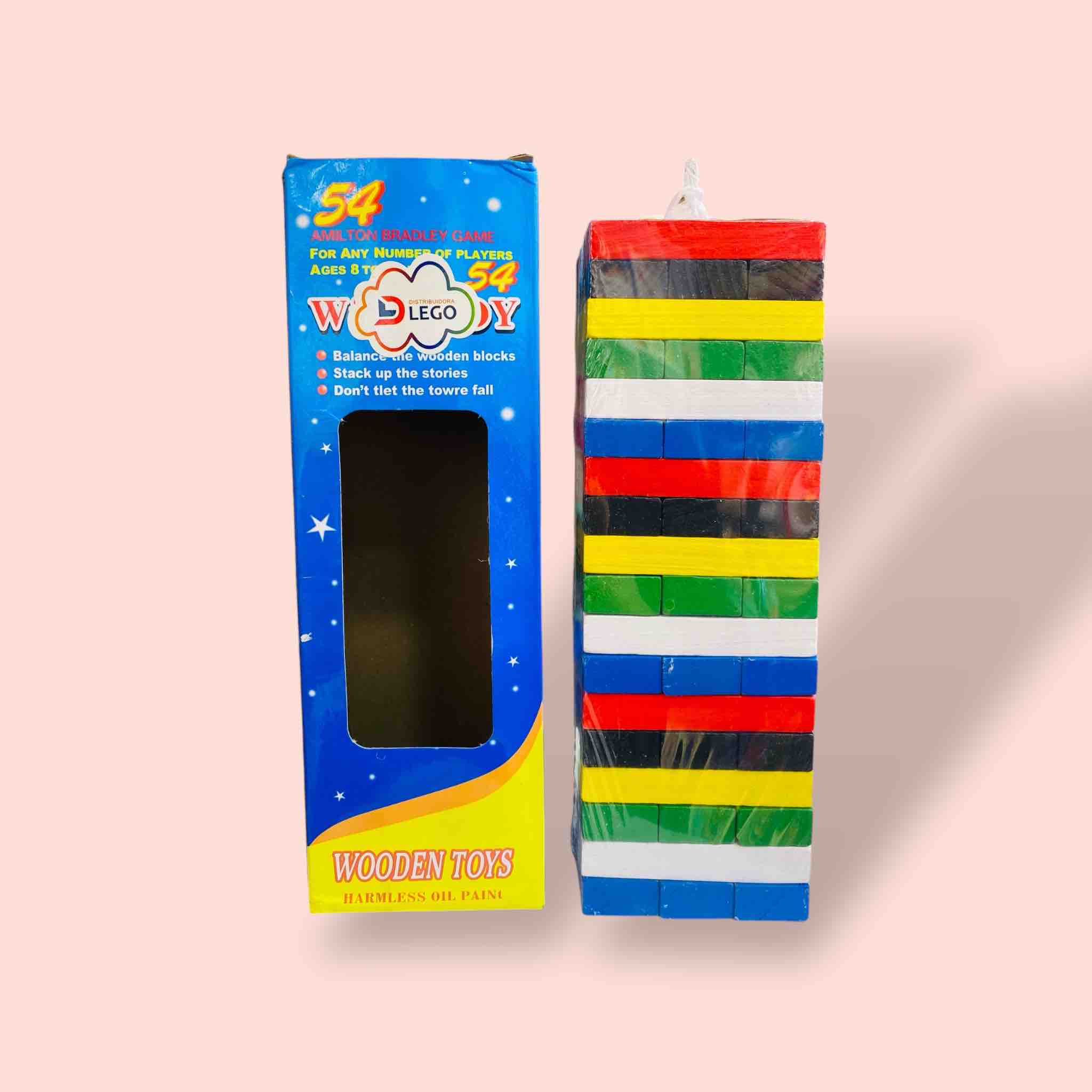 JENGA CAJA AZUL FIGURAS EN COLORES MEDIANA 