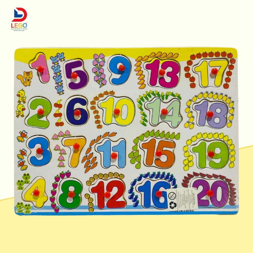TABLERO EN MADERA NUMEROS PIN PLASTICO  1