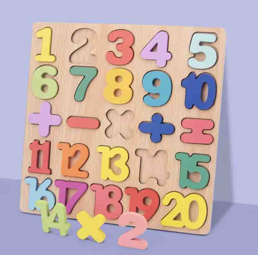 TABLERO MONTESSORI EN MADERA NUMEROS DEL 1 AL 20 20x20 cm 1