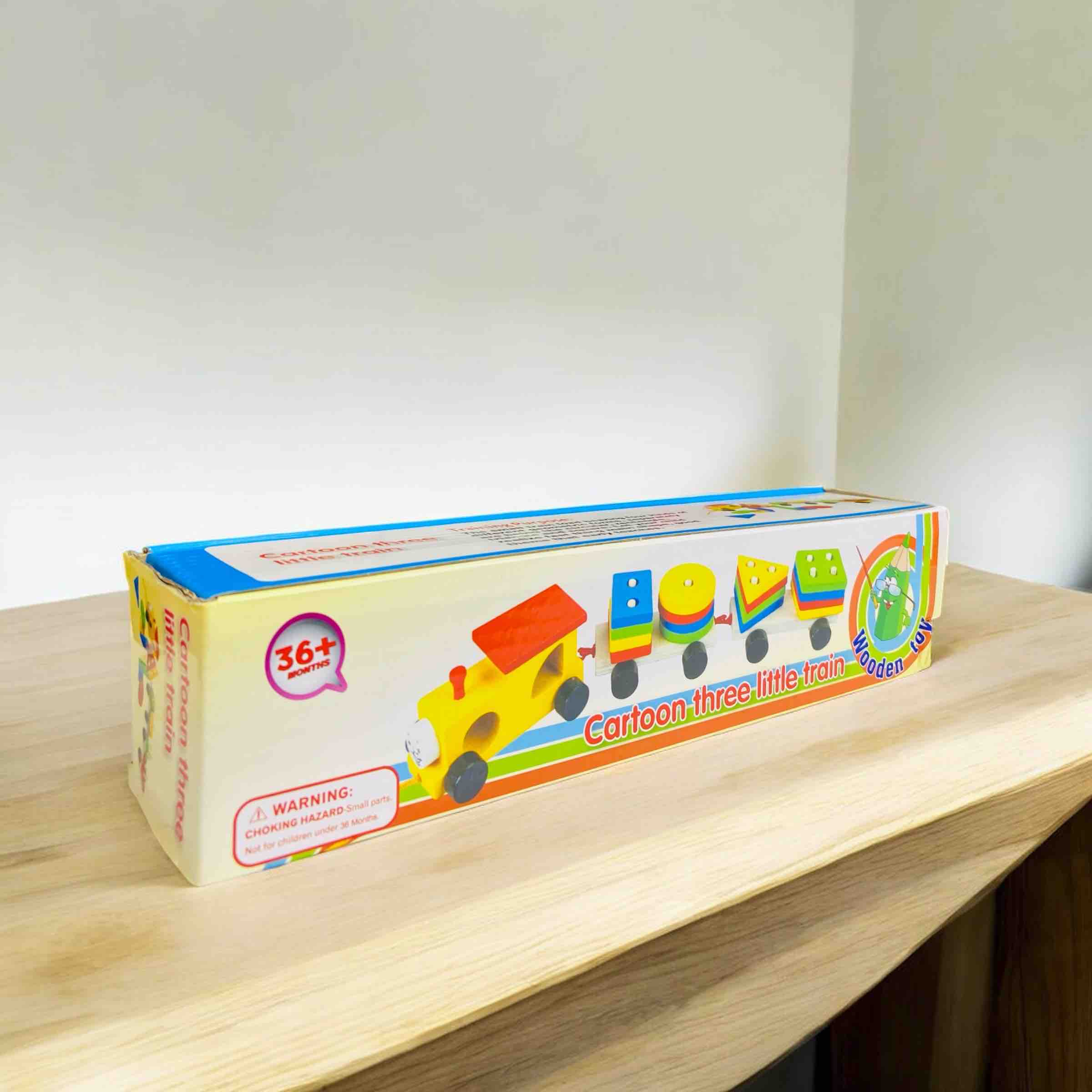 TREN EN MADERA MONTESSORI FICHAS GEOMETRICAS 27x6 cm 1