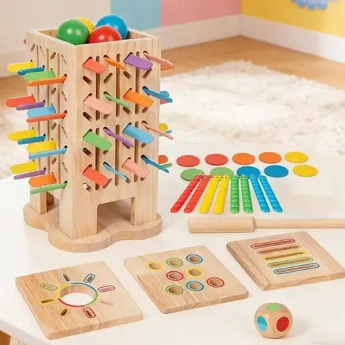 JUEGO DE MESA MONTESORI 5 EN 1 1