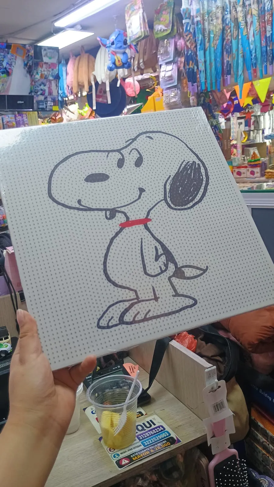 CUADRO DIAMANTE SNOOPY BLANCO 